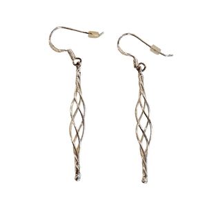 Sterling Silver Twisted Drop Earrings